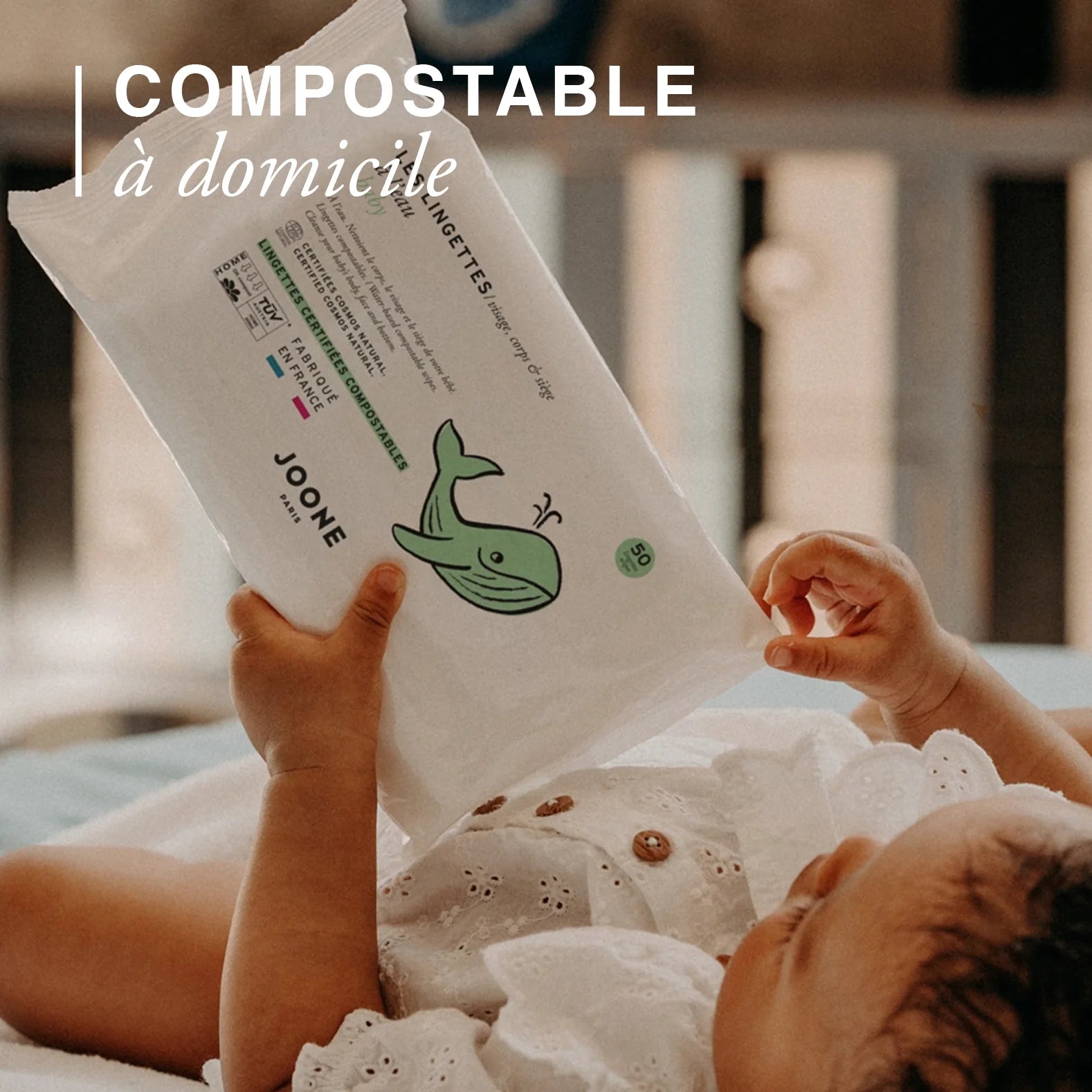 Lingettes à l'eau compostables (2x50)